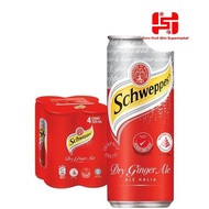 Schweppes Carbonated Dry Ginger Ale 4 x 320ml