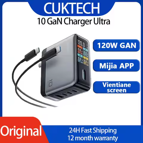 Original CUKTECH 10 GaN Super Charger Ultra 120W MAX 4 Ports USB-C Charger For Samsung iPhone MacBoo