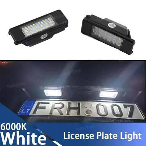 2x Rear LED SMD License Number Plate Lamp 6000K For Peugeot 106 1007 207CC 307 308 3008 508 607 For 