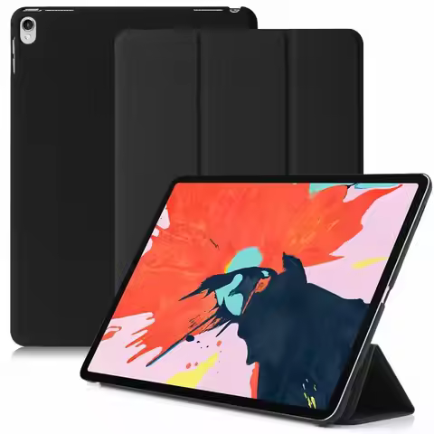 Magnetic Flip Case for iPad Pro 11 2018 PU Leather Ultra Slim Back Tri-fold Smart Tablet Cover Case 