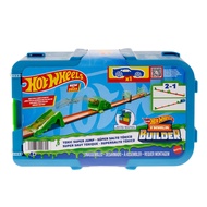 Hot Wheels Track Builder - Toxic Super Jump Track Set with Ramp, Flippers, Car, Box and Many Buildin