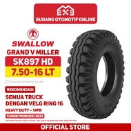 PROMO BAN TRUK BAN SWALLOW GRAND V MILLER SK897 HD 750 16 - BAN TRUCK TRUK 7.50 16 75016 - BAN BENANG SWALLOW