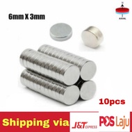 10pcs N35 Grade Strong Disc Cylinder 6mm x 3mm Earth Neodymium Magnets