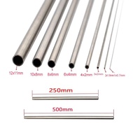 [Hot K] 1/3/5/10pcs 304 stainless steel round capillary 250mm 500mm long seamless straight tube 4x3mm/6x4mm/8x6mm/10x8mm/10x9mm/12x11mm