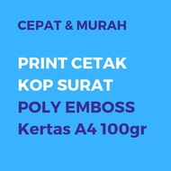 Cetak Kop Surat A4 Poly Emboss Murah - Kantor - Sekolah - BUMN
