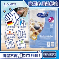 【ROSSMANN】Alouette 三層加厚印花壓紋 多用途廚房紙巾102片x2捲/袋(拋棄式抹布)