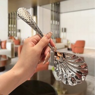 304Stainless Steel Shell Spoon Stirring Spoon Public Spoon Service Hammered Texture Large Serving Sp