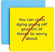 Huxters Birthday Cards for Men – Cross Dying Young Off List card for him Happy Birthday Card for Bir