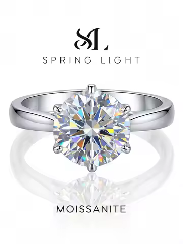 0.5-2CT Classic Real Moissanite Diamond Wedding Rings For Women Gift Real 925 Sterling Silver Top Qu