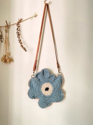 編織 花花雙色斜背包