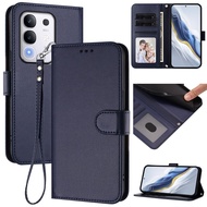 Luxury Flip Leather Case For Vivo Y29 4G Y04 5G Y29s Y38 5G V30 Pro X200 Pro 5G V40 SE V40 Pro 5G V3