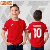 2025 Boy T-shirt Budak Custom Name Double Line Free Custom Name Number Kids Boy T-shirt