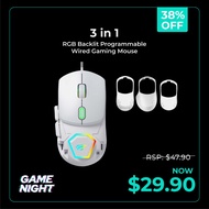 HAVIT HVMS-MS965-WH 3-in-1 RGB Backlist Programmable Wired Gaming Mouse