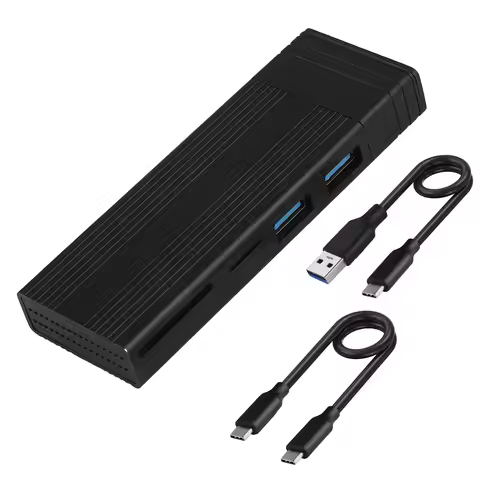 USB C Hub M.2 NVMe SSD Case,Dual Protocool NVMe Enclosure SD TF Card Reader USB2.0 HUB Dock For MacB