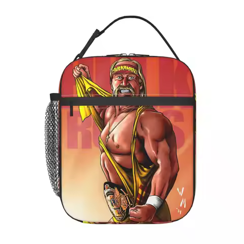 Hulk Hogan Hulkamania Insulated Lunch Bag for Women Kids Leakproof Food Boxes Thermal Lunch Box Tote