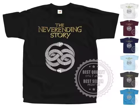 The Neverending Story T SHIRT V14 Auryn Movie Poster BLACK All Sizes S to 5XL