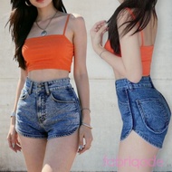 SG🇸🇬*NEW* GBJ Curve Double Button Stretch Denim Shorts (3 Colours) S - 4XL