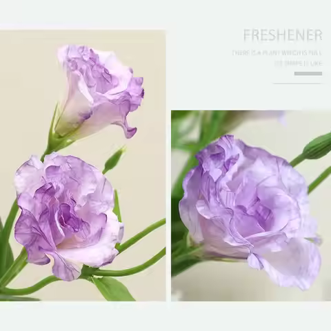 3 Heads Eustoma Artificial Flowers Multicolor Silk Petals Simulation Lisianthus Flower Floral Arrang