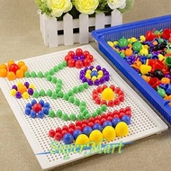 T4TOYS Board Beads Blocks for Kids with Beads Blocks Puzzle Building Nails Blocks Colorful Nails Peg
