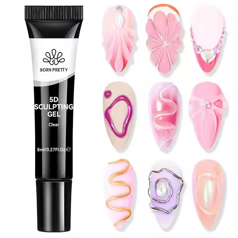 BORN PRETTY Clear 5D Sculpting Gel for Nail Art Design DIY 5D Nail Art Gel Embossing Gel for Paintin