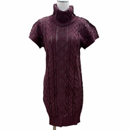 成色極佳 ◇ 三宅一生PLEATS PLEASE PP94LK923 高領長款麻花針織衫，酒紅色，3 碼，日本製造，正品，女款