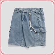 HI STYLE - Women Cargo Short Jeans  - Blue - FVJ510713 / Seluar Jeans Pendek Perempuan - Biru