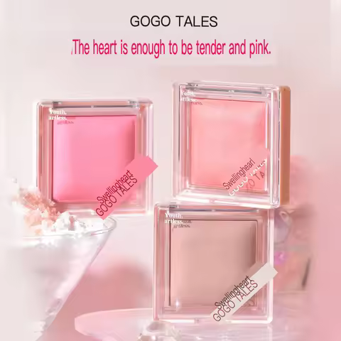 GOGO TALES Gogo Dance Just Slightly Drunk Baked Blush Monochrome Square Rouge Expansion Shrink Color