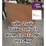 ไม้อัดยางกันน้ำ ขนาด 120x120ซม หนา 4มม แพ็ค 2แผ่น - ไม้อัด อัดยาง ไม้