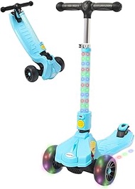 Kick Scooter, Toddler Scooters for Kids Ages3-10, 3-Wheels Light Up Kids Kick Scooter with Adjustable Handlebar, Lights on Stem &amp; Wheels, Folding Kick Scooter Boys &amp; Girls and up to 110 Lbs
