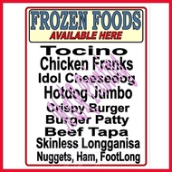 ✼ ☎ ﹊ Frozen Food Signage Laminated