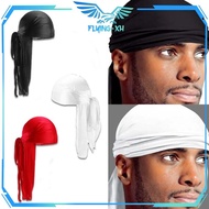 Durag Hip Hop Headband Cover Durag Long Head Durag Bandana Hip Hop Pirate Hat Silk Durag Headband