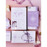 Purple Passport Air Ticket Invitation Passport Wedding Invitation Wedding Invitation Boarding Pass 囍