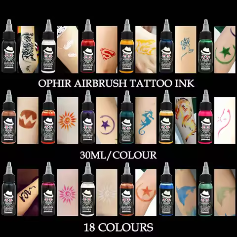 OPHIR Common Airbrush Temporary Tattoo Ink 30 ML/Bottle Body Painting Tattoo Ink Pigment White Color