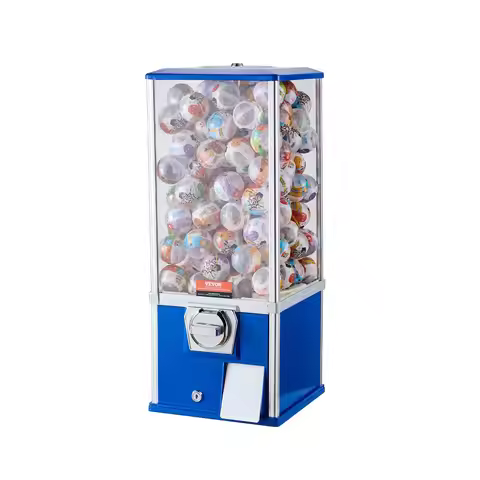 25"H Gumball Machine Vending Coin Bank Vintage Gumballs Dispenser PS Bule