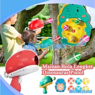 Dinosaur Sticky Ball Toy Dinosaur Toy Gun Soft Ball Toy Manual Ejection Gun Ball Gun Shooting Gun