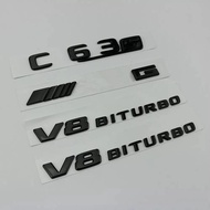 Matte black C63s V8 BITURBO Trunk Emblem Badge Sticker C63