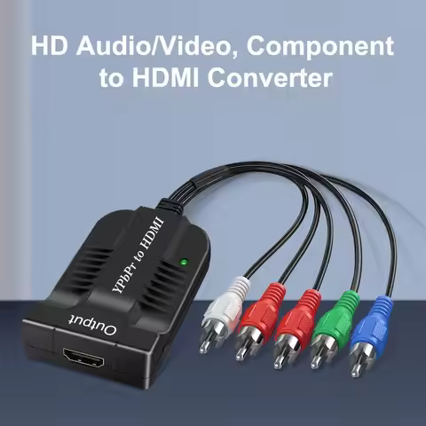 Wiistar 1080P Component YPbPr to HDMI Converter video and R/L audio Adapter 5RCA male ypbpr to HDMI 