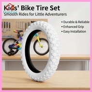[lzdxwcke2] White Sturdy Kids Bike Tire Wear Resistant Rubber Replacement for Bicycle Wheels