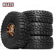 4PCS 120mm 1.9" Aluminum  Negative Offset 11mm Beadlock Wheels & Tires 12mm Hex For 1/10 1/12 TRX4 T