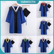 YYR_ Traditional Academic Robe Graduation Gown with Cap and Tassel Long Sleeve Academic Robe Anti-wr