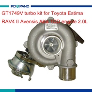 Engine turbo kit GT1749V turbo charger compressor for Toyota Estima RAV4 II Avensis Altis 2.0L 1CD engine 17201-27030 17