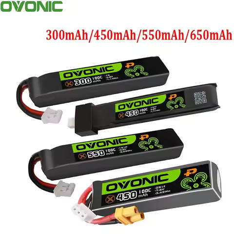 5PCS OVONIC 1S 2S Lipo Battery 350mAh/450mAh/550mAh/650mAh Lipo Battey With BT2.0/ PH2.0/XT30 Plug f