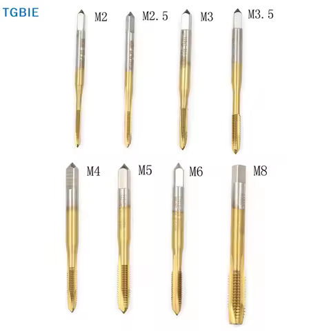 [TL][TL]1PC M2/M2.5/M3/M3.5/M4/M5/M6/M8 HSS Metric Straight Flute Thread Screw Tap Plug Tap