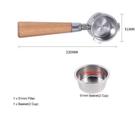 51mm Bottomless Coffee Portafilter With 1 2 4 Cups Basket for Homix Hibrew h11 Oster Cecotec Phico B