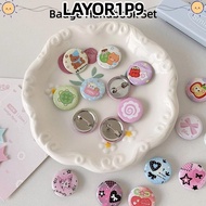 LAYOR1P9 6pcs Brooch Decoration Badge, Old-fashioned Mini Badge Handbook Set,  Baji 25mm Colorful St