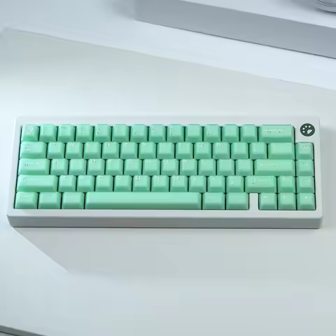 114 Keys Aifei Light Green Keycaps ABS Double Shot Translucent Cherry Height for Mechanical Keyboard