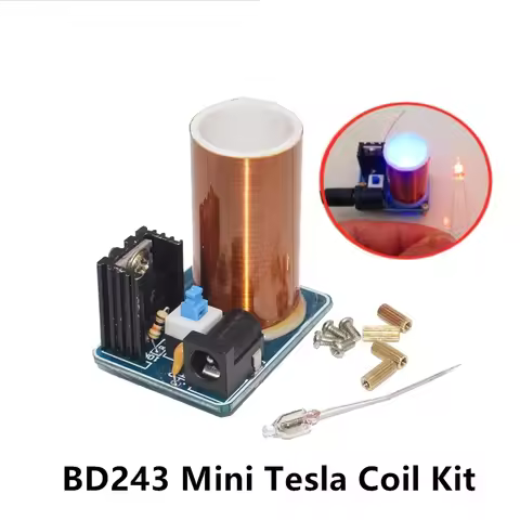 BD243 BD243C Mini Tesla Coil Kit Magic Props DIY Parts Empty Lights Technology Diy Electronics BD243