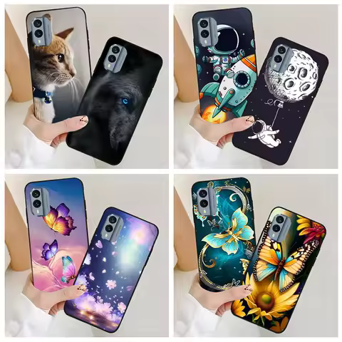 For Nokia X20 X10 Case astronaut Black Silicon Soft TPU Phone Cases for Nokia X30 C10 C20 G10 G20 Pr