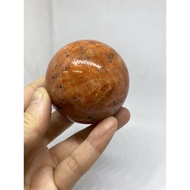 D2272 Natural Crystal Raw Ore/Sunstone Ball Rich Orange Color Diameter Approximately: 59.7mm Weight 