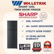 Sharp 320L Twin Door Fridge [10 Years Motor Warranty]